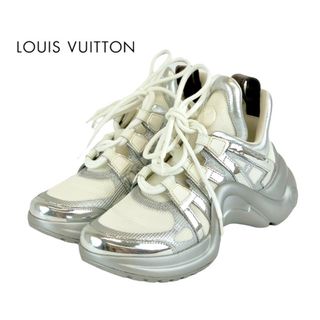 ルイヴィトン(LOUIS VUITTON)のルイヴィトン LOUIS VUITTON アークライトライン スニーカー 靴 シューズ ファブリック レザー ホワイト シルバー モノグラム(スニーカー)