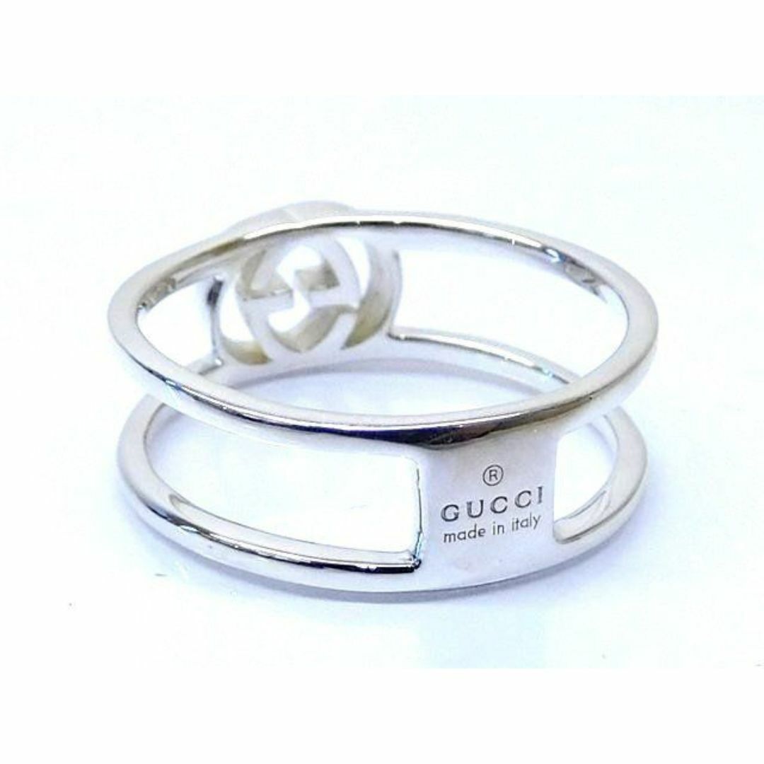 Gucci(グッチ)の新品同様品 グッチ ■ 11号(12) インターロッキングG オープンバンド 指輪 リング シルバー 925 GUCCI□6C キ100 レディースのアクセサリー(リング(指輪))の商品写真