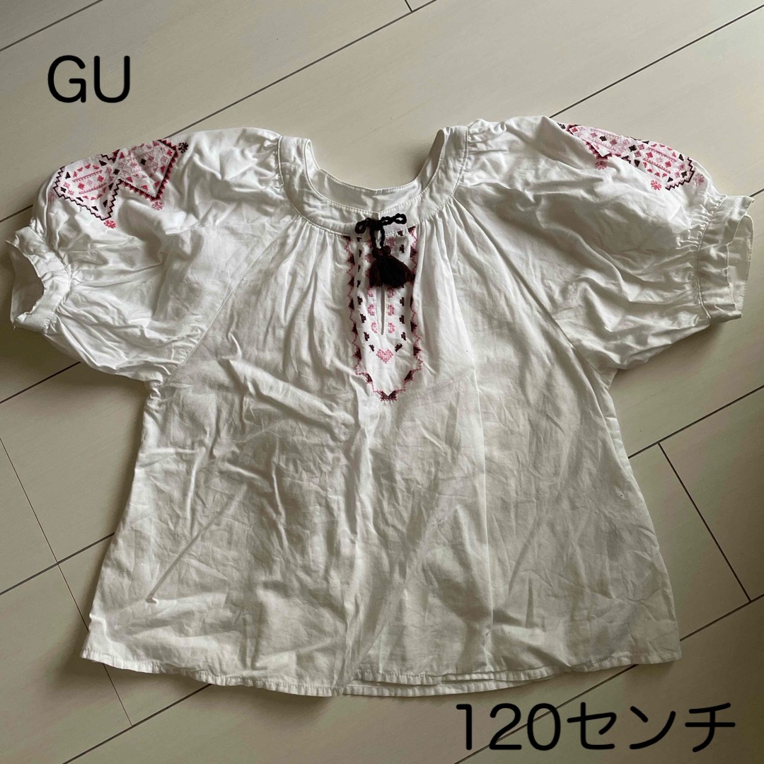 GU(ジーユー)のGU キッズ　エスニック刺繍トップス キッズ/ベビー/マタニティのキッズ服女の子用(90cm~)(ブラウス)の商品写真