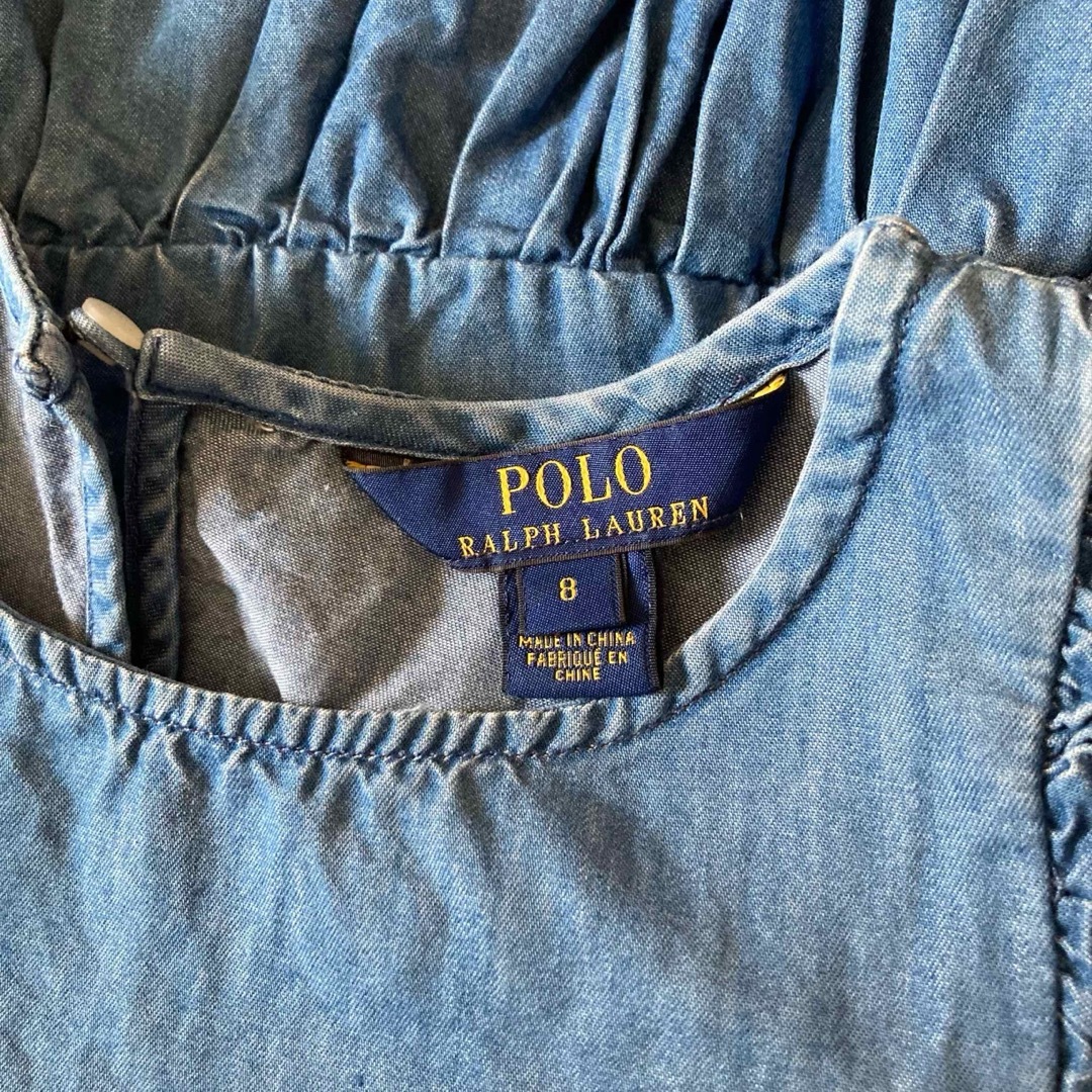 POLO RALPH LAUREN(ポロラルフローレン)のポロ ラルフ ローレン｜ 裾フリルシャンブレーデニムブラウス120 130 キッズ/ベビー/マタニティのキッズ服女の子用(90cm~)(ブラウス)の商品写真