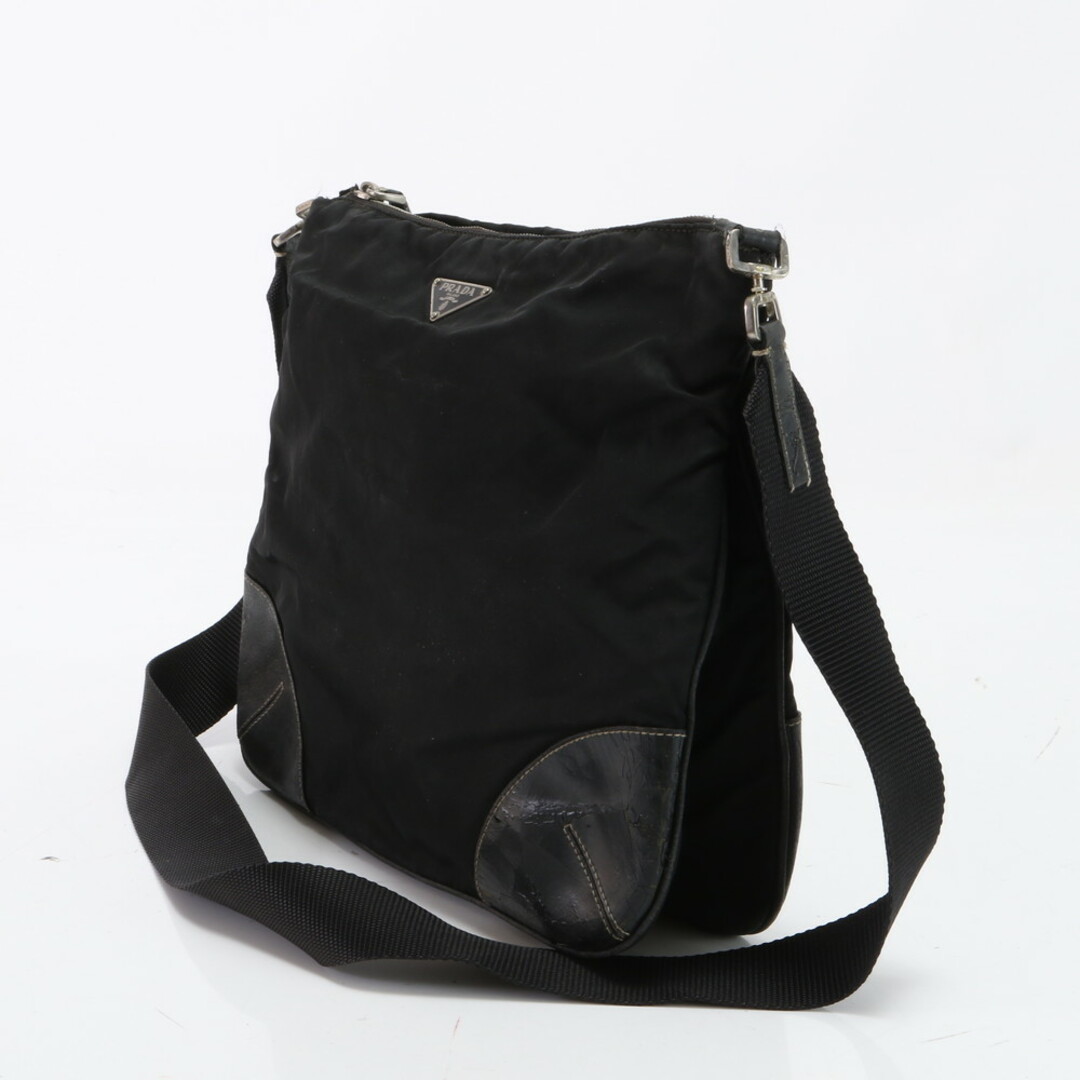 PRADA(プラダ)のプラダ テスート ナイロン 三角ロゴ レザー ショルダーバッグ メッセンジャー トート ビジネス 通勤 ブラック 黒 メンズ EEE Y4-1 メンズのバッグ(ショルダーバッグ)の商品写真
