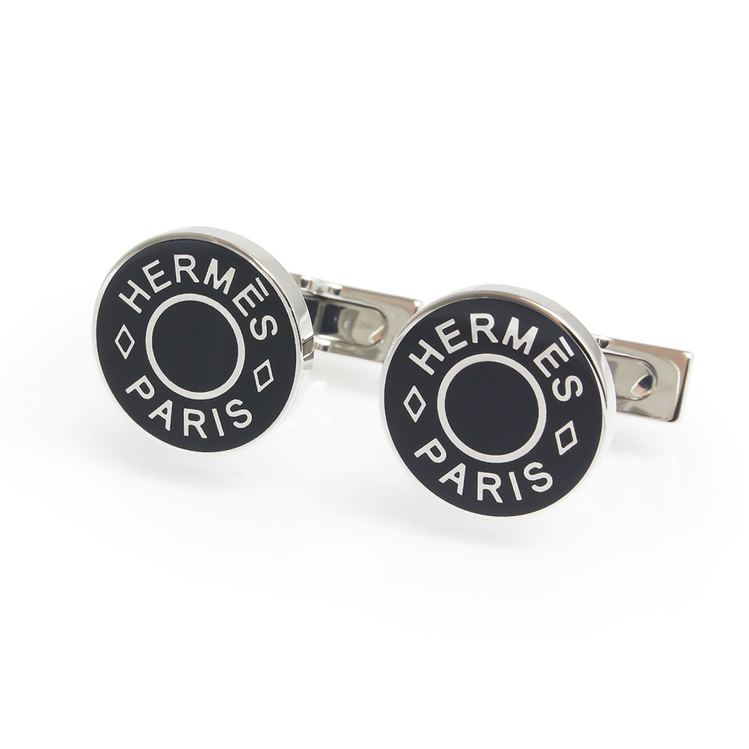 Hermes(エルメス)のエルメス セリエ カフリンクス リコル 2 カフス ラッカーメタル ノワール シルバー ブラック 黒 箱付 HERMES（新品・未使用品） メンズのファッション小物(カフリンクス)の商品写真