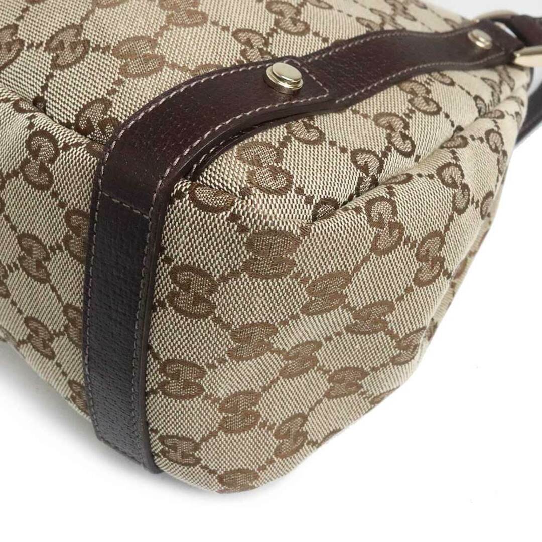 Gucci(グッチ)のグッチ ショルダー トートバッグ GGキャンバス カーフスキン レザー ベージュ ダークブラウン 茶 ライトゴールド金具 130736 GUCCI（未使用保管品） レディースのバッグ(トートバッグ)の商品写真