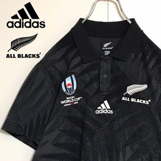 アディダス(adidas)の【入手困難】アディダス　オールブラックス ロゴ入りポロシャツ　A1139(ポロシャツ)