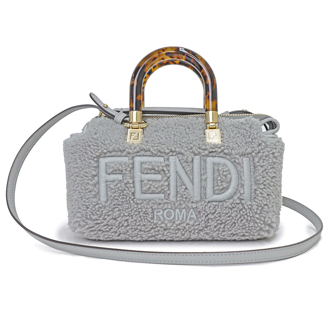 FENDI(フェンディ)のフェンディ バイザウェイ ミニ 2way ショルダー ハンドバッグ 斜め掛け ムートン グレー ゴールド金具 8BS067 FENDI（新品・未使用品） レディースのバッグ(ショルダーバッグ)の商品写真