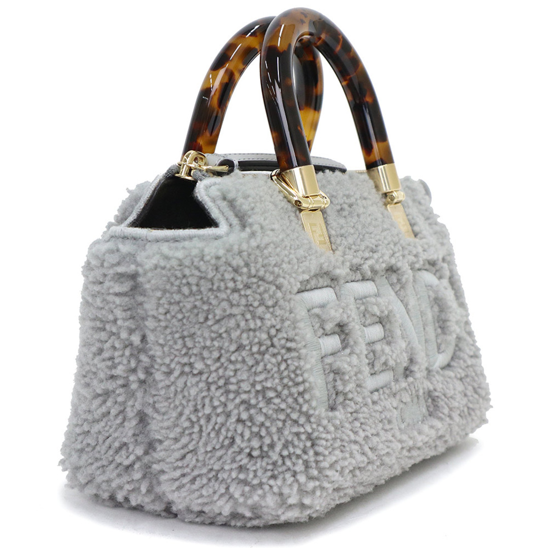 FENDI(フェンディ)のフェンディ バイザウェイ ミニ 2way ショルダー ハンドバッグ 斜め掛け ムートン グレー ゴールド金具 8BS067 FENDI（新品・未使用品） レディースのバッグ(ショルダーバッグ)の商品写真