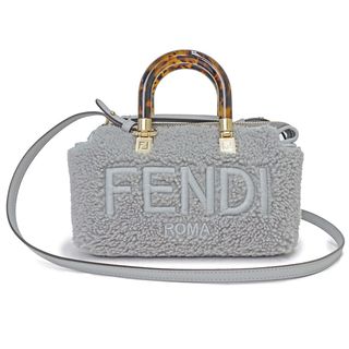 フェンディ(FENDI)のフェンディ バイザウェイ ミニ 2way ショルダー ハンドバッグ 斜め掛け ムートン グレー ゴールド金具 8BS067 FENDI（新品・未使用品）(ショルダーバッグ)