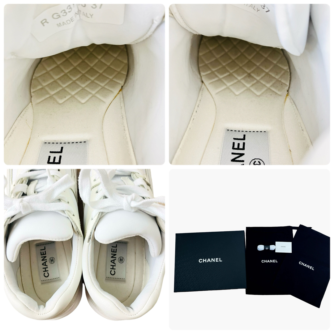 CHANEL(シャネル)の状態良品 シャネル G33745 トレーナーズスニーカー 白 37 付属品完備 レディースの靴/シューズ(スニーカー)の商品写真