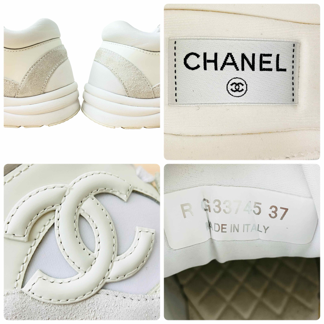 CHANEL(シャネル)の状態良品 シャネル G33745 トレーナーズスニーカー 白 37 付属品完備 レディースの靴/シューズ(スニーカー)の商品写真