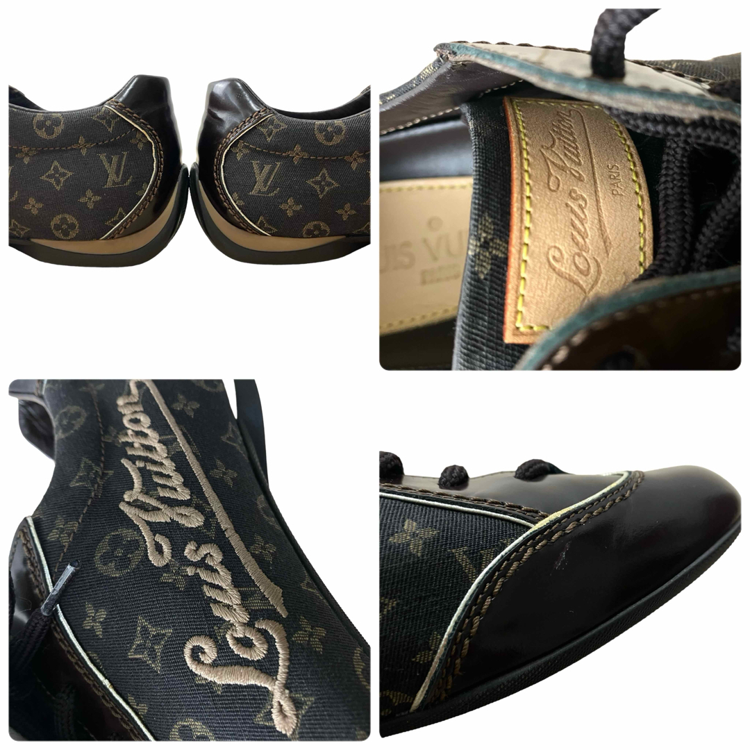 LOUIS VUITTON(ルイヴィトン)のルイヴィトン スニーカー ブラウン モノグラム 刺繍ロゴ サイズ36 レディースの靴/シューズ(スニーカー)の商品写真