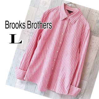 ブルックスブラザース(Brooks Brothers)のブルックスブラザーズ　コットンシャツ　ストライプ　Lサイズ　大人カジュアル(シャツ/ブラウス(長袖/七分))