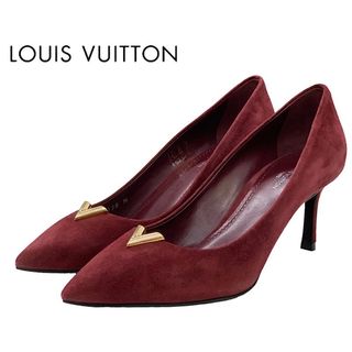 ルイヴィトン(LOUIS VUITTON)のルイヴィトン LOUIS VUITTON ハートブレイカーライン パンプス 靴 シューズ スエード ボルドー ゴールド 未使用 エッセンシャルV(ハイヒール/パンプス)