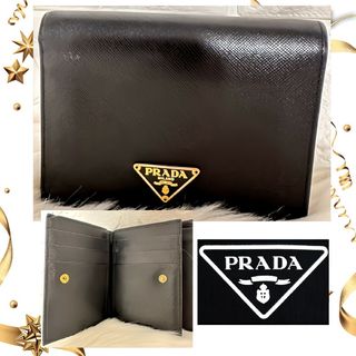 プラダ(PRADA)の人気商品 PRADA プラダ 折り財布 サフィアーノ レザー 2つ折り ブラック(財布)