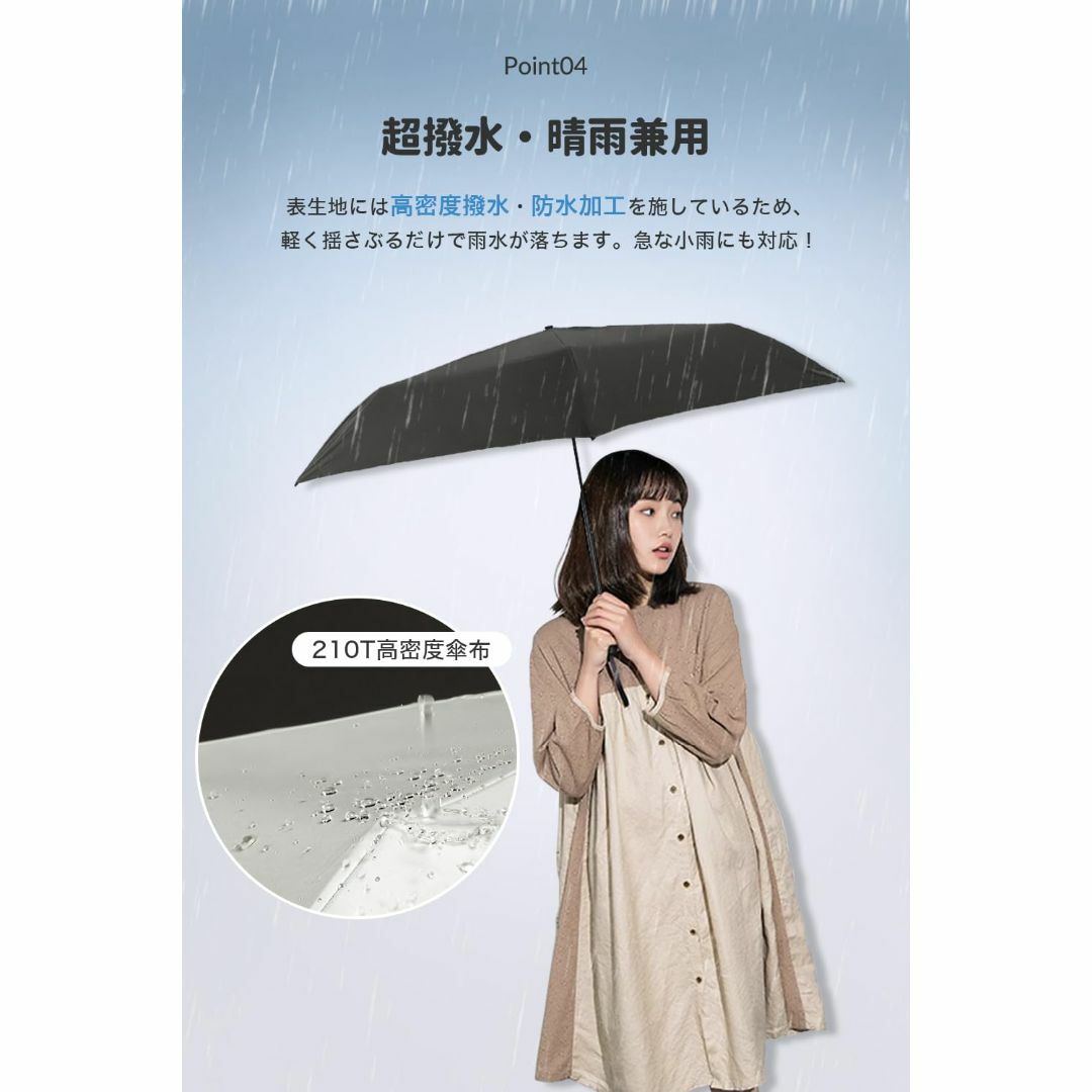 【色: ネイビー】日傘 軽量 110g uvカット 遮光 折り畳み レディース  レディースのファッション小物(その他)の商品写真