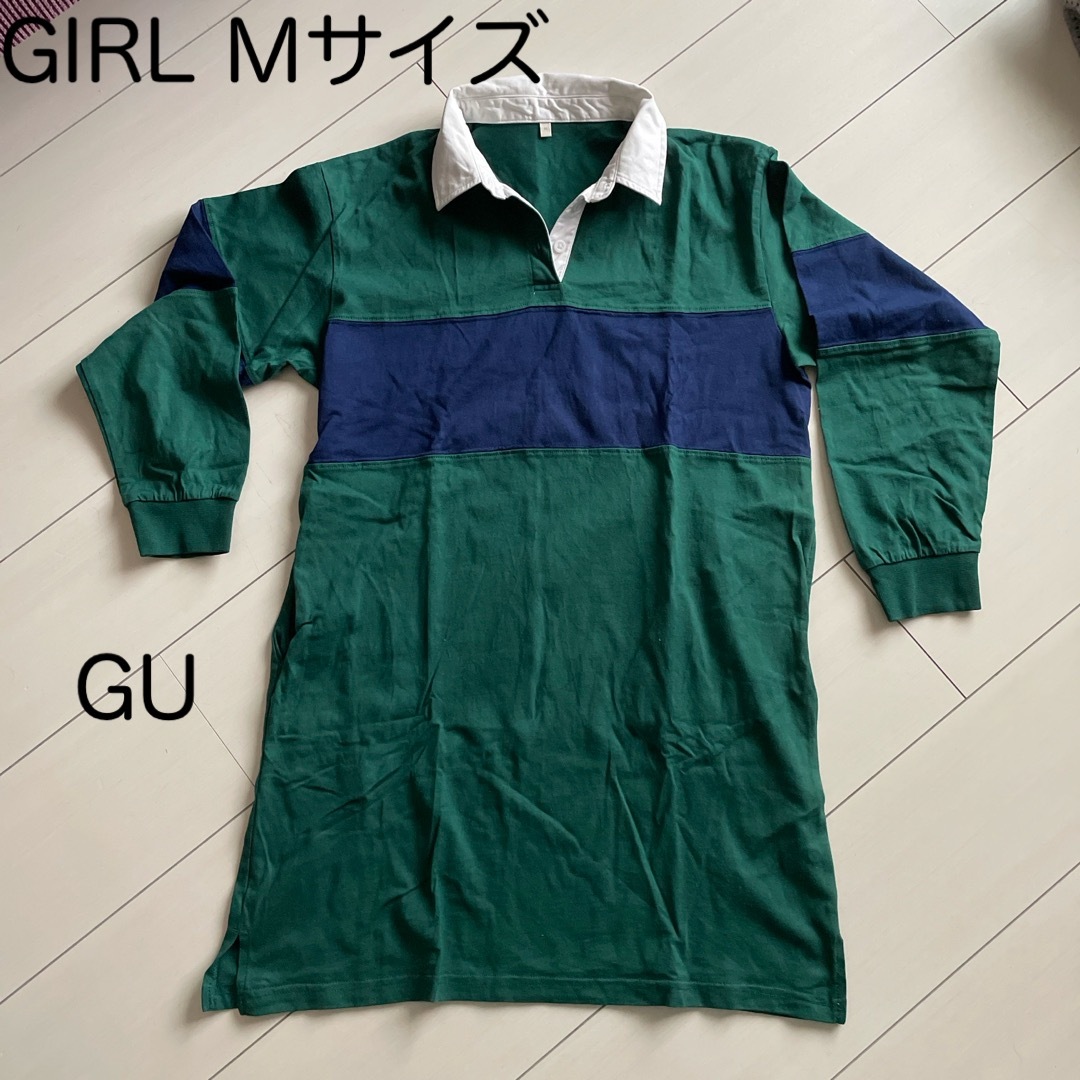 GU(ジーユー)のGU GIRL ラガーシャツワンピース キッズ/ベビー/マタニティのキッズ服女の子用(90cm~)(ワンピース)の商品写真