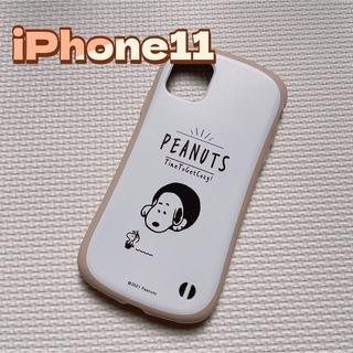 【新品】iPhone11 スマホケース スヌーピー PEANUTS ベージュ(iPhoneケース)