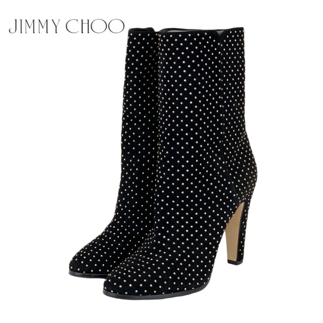 JIMMY CHOO(ジミーチュウ)のジミーチュウ JIMMY CHOO ブーツ ショートブーツ 靴 シューズ スエード ブラック 黒 スタッズ レディースの靴/シューズ(ブーツ)の商品写真