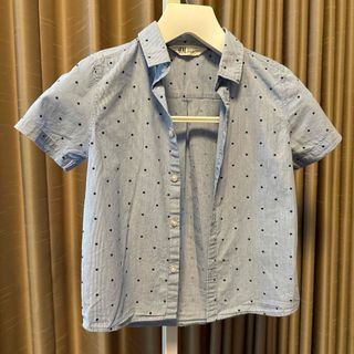 エイチアンドエム(H&M)のH&M 子供用　半袖シャツ　星柄　青色ストライプ　120cm(ブラウス)