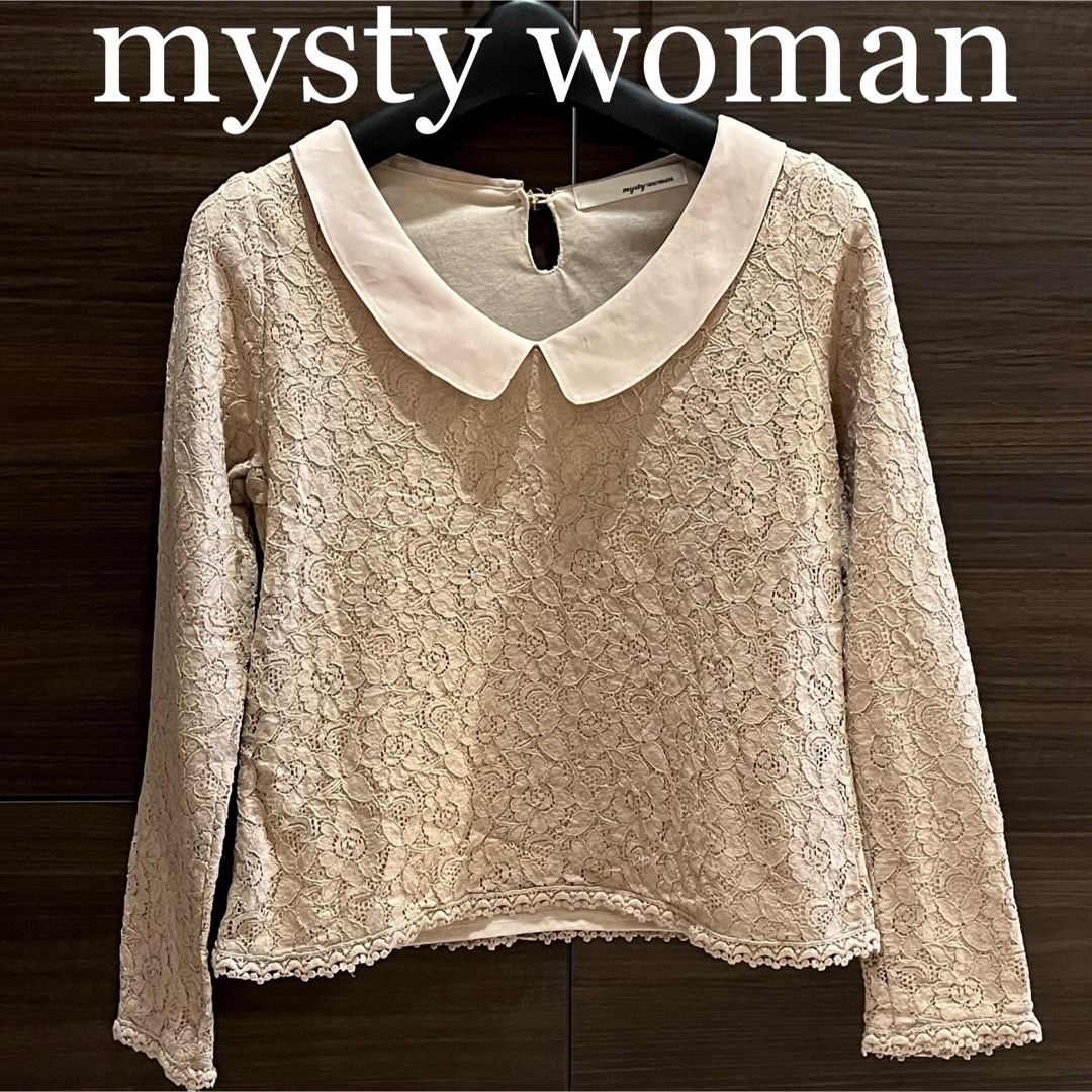 mysty woman(ミスティウーマン)のmysty woman レース ブラウス カットソー Mミスティウーマン レディースのトップス(シャツ/ブラウス(長袖/七分))の商品写真