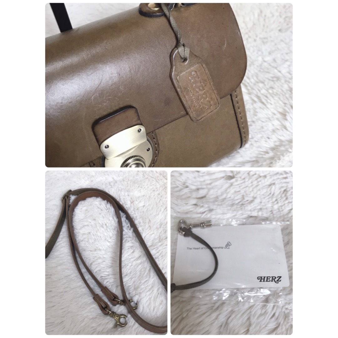 HERZ - 美品 HERZ ヘルツ プチミニョン 2way ショルダーバッグ HERZ - 美品 HERZ ヘルツ プチミニョン 2way ショルダーバッグ
