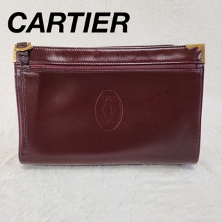 Cartier - ✨Cartier✨箱付きカルティエマストライン セカンドバッグボルドー ゴールド