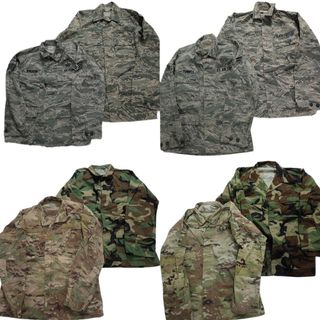 古着卸 まとめ売り フィールドジャケット 米軍実物 ミリタリー 8枚セット (メンズ L /34 ) 迷彩 カモ柄MIX ワンポイント MS6320(その他)