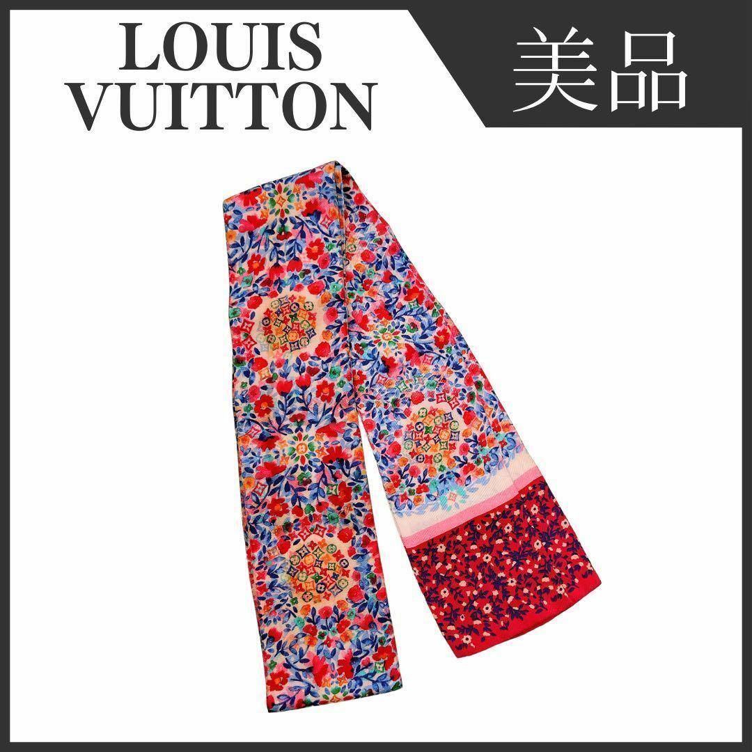 LOUIS VUITTON(ルイヴィトン)のルイヴィトン M72853 バンドー スカーフ レディース 花柄 シルク レディースのファッション小物(バンダナ/スカーフ)の商品写真