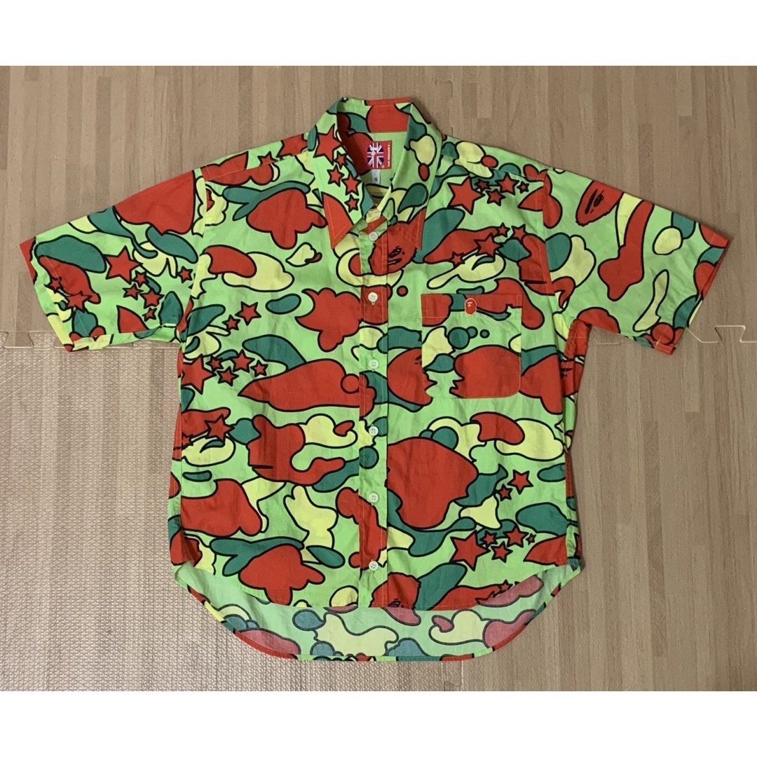 A BATHING APE(アベイシングエイプ)の★激レア APE sta camo サイケ 半袖 シャツ S シャーク kaws メンズのトップス(シャツ)の商品写真