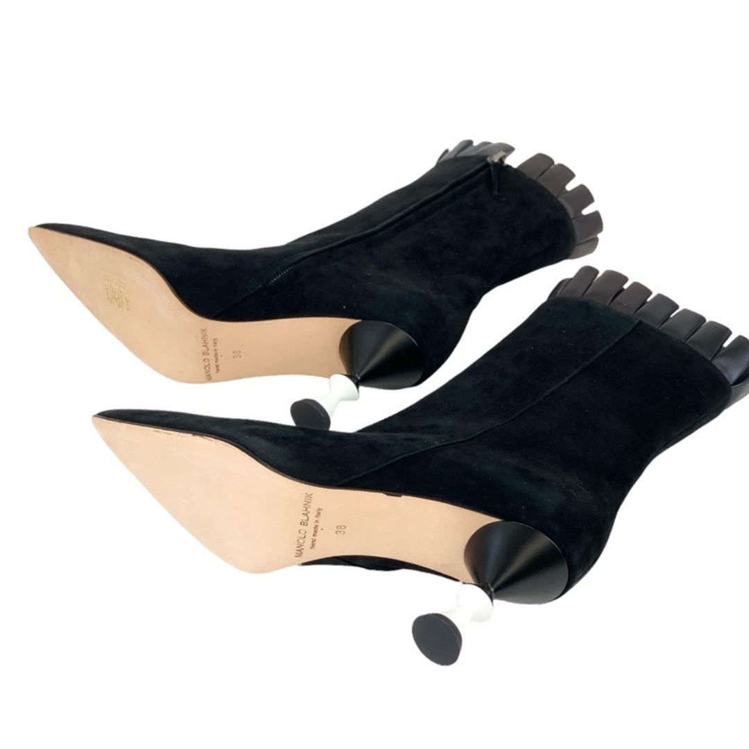 MANOLO BLAHNIK(マノロブラニク)のマノロブラニク MANOLO BLAHNIK ブーツ ショートブーツ 靴 シューズ スエード レザー ブラック 黒 未使用 レディースの靴/シューズ(ブーツ)の商品写真