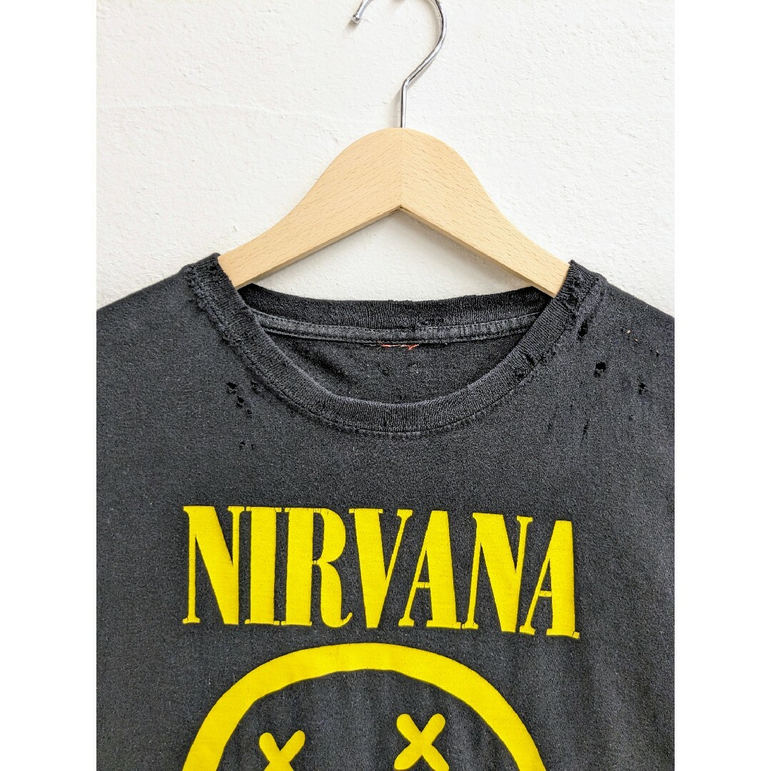 BEAMS(ビームス)のNIRVANA BORO BAND TEE ニルヴァーナ スマイル ニコちゃん メンズのトップス(Tシャツ/カットソー(半袖/袖なし))の商品写真