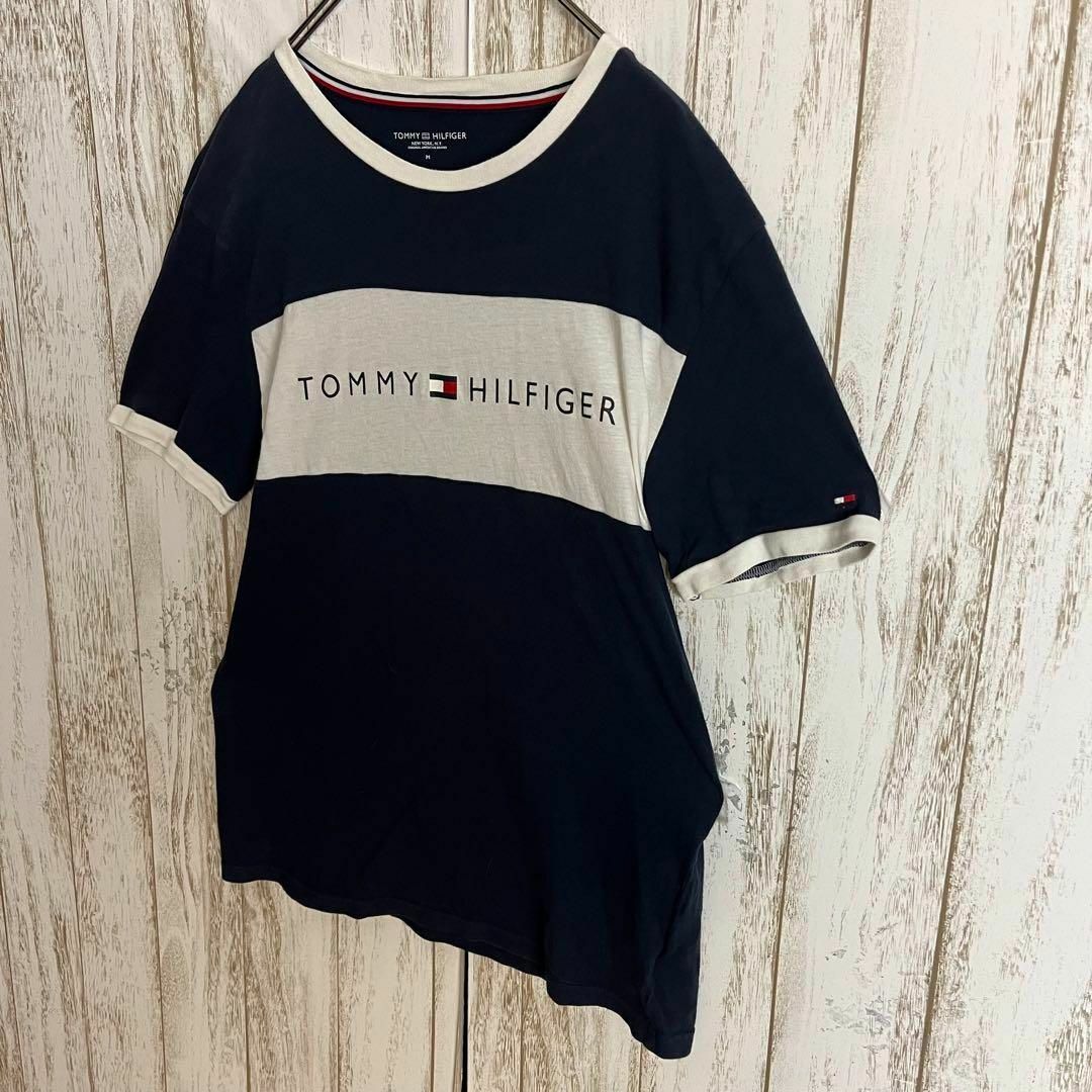 TOMMY HILFIGER(トミーヒルフィガー)の【定番デザイン】トミーヒルフィガー☆センターロゴ リンガーTシャツ 定番カラー メンズのトップス(Tシャツ/カットソー(半袖/袖なし))の商品写真