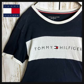 トミーヒルフィガー(TOMMY HILFIGER)の【定番デザイン】トミーヒルフィガー☆センターロゴ リンガーTシャツ 定番カラー(Tシャツ/カットソー(半袖/袖なし))