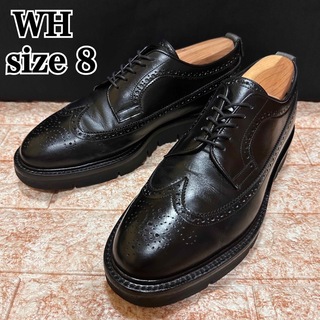 WH ダブルエイチ ウィングチップ レザー 革靴 ブラック ビブラムソール(ドレス/ビジネス)