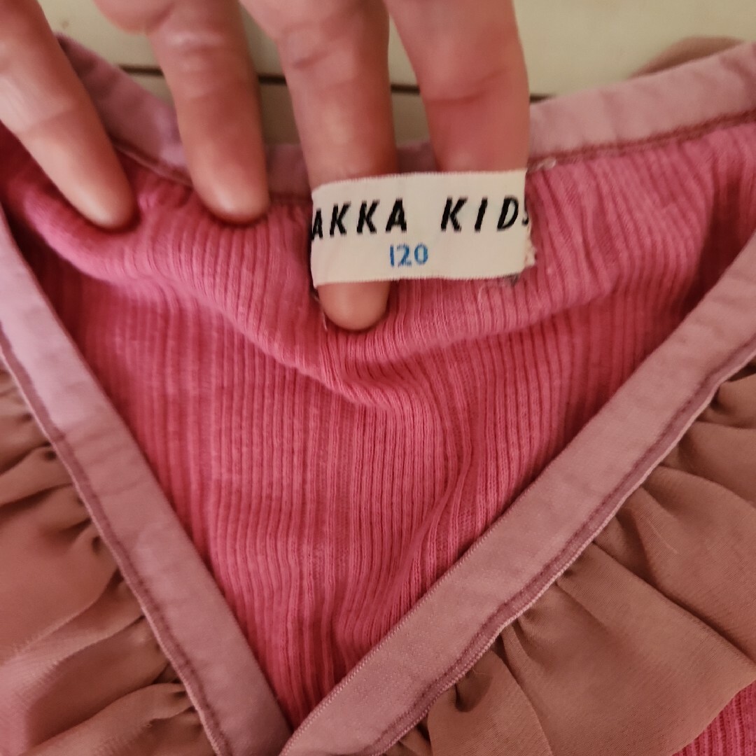 hakka kids(ハッカキッズ)のHAKKA PINKカットソー120 キッズ/ベビー/マタニティのキッズ服女の子用(90cm~)(Tシャツ/カットソー)の商品写真