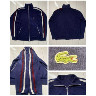 ラコステ(LACOSTE)の80s 90s LACOSTE ラコステ ニット ジャージ カーディガン XXL(ジャージ)