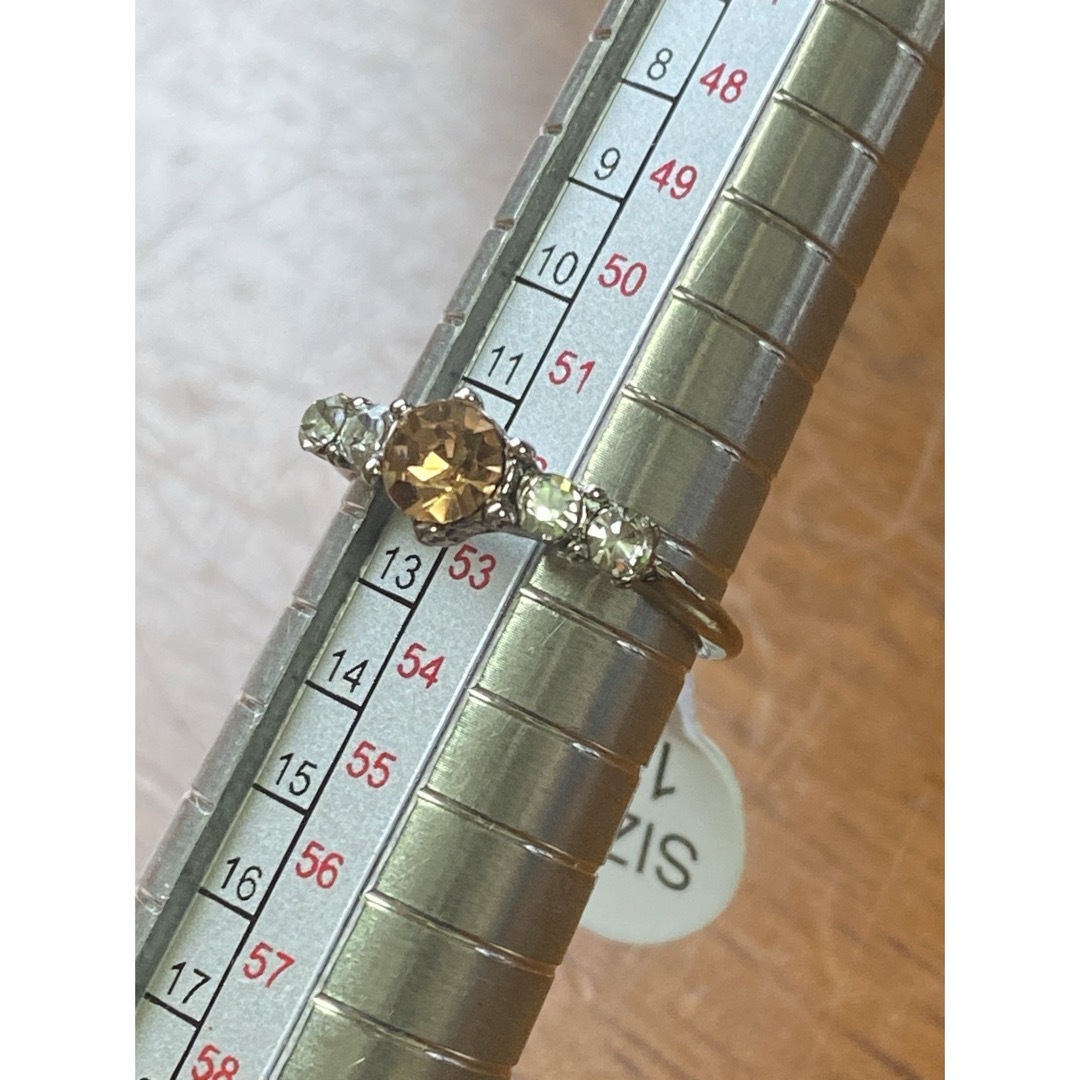 薄オレンジジルコニアステンレスring12号 レディースのアクセサリー(リング(指輪))の商品写真