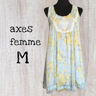 アクシーズファム(axes femme)のaxes femme ブーケ柄楊柳チュニック Mサイズ 【未使用タグ付き】(チュニック)