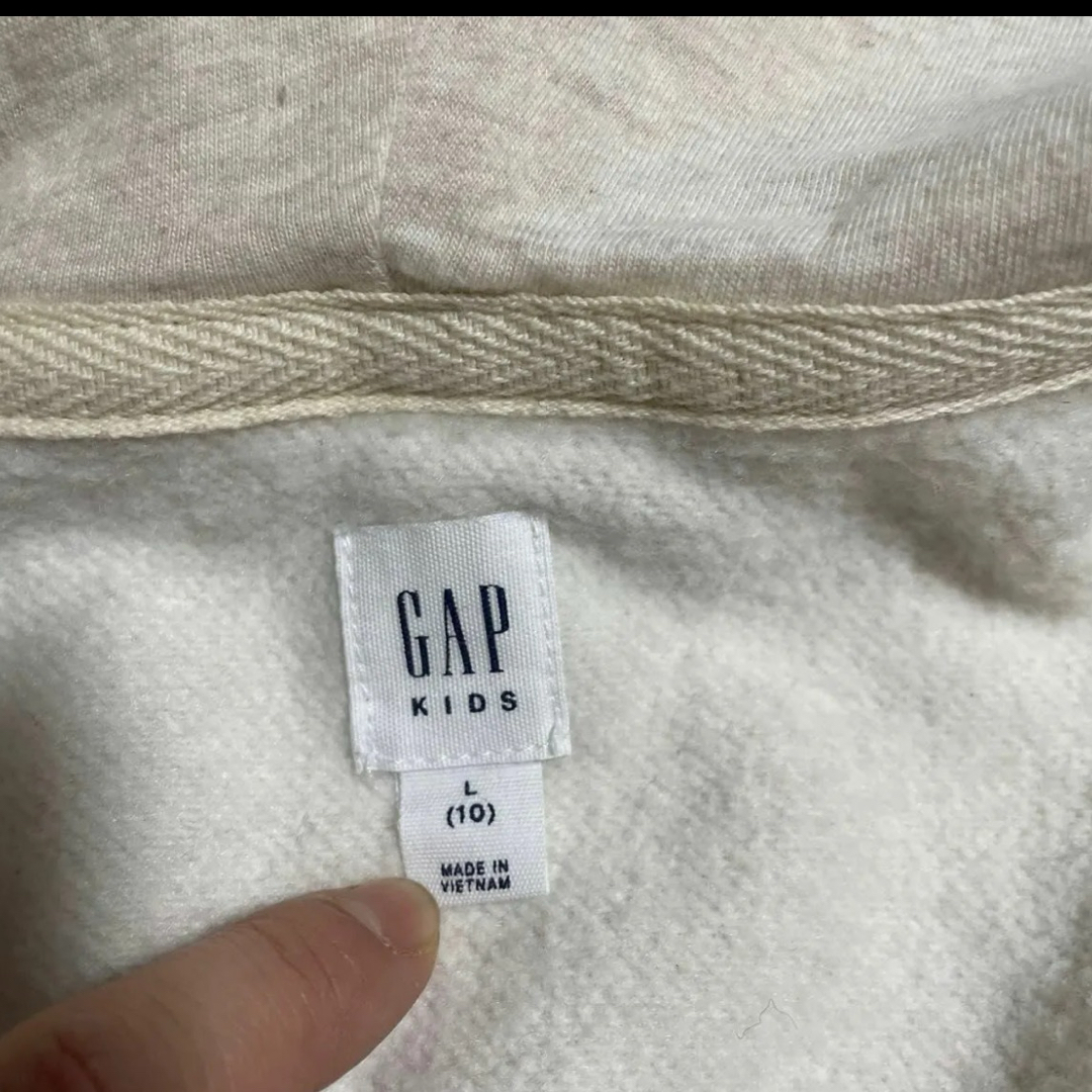 GAP KIDS L (10) 140パーカー　白 キッズ/ベビー/マタニティのキッズ服女の子用(90cm~)(カーディガン)の商品写真