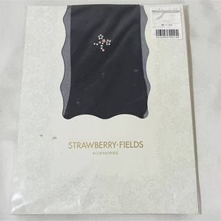 ストロベリーフィールズ(STRAWBERRY-FIELDS)のストロベリーフィールズ 黒ストッキング スワロフスキー(タイツ/ストッキング)