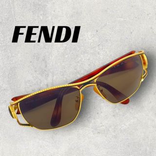 フェンディ(FENDI)の【818】美品！フェンディ　サングラス　　ブラウン×ゴールド金具(サングラス/メガネ)