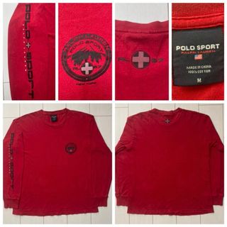 ポロラルフローレン(POLO RALPH LAUREN)の90s POLO SPORT ポロスポーツ ラルフローレン ロンT 袖プリント(Tシャツ/カットソー(七分/長袖))