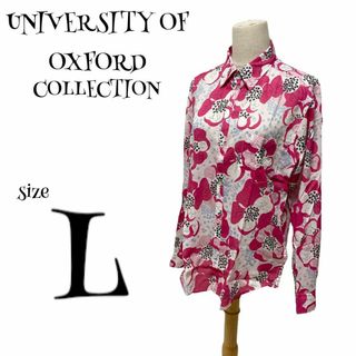 UNIVERSITY OF OXFORD ☆ 長袖シャツ 花柄シャツ Lサイズ(Tシャツ/カットソー(七分/長袖))