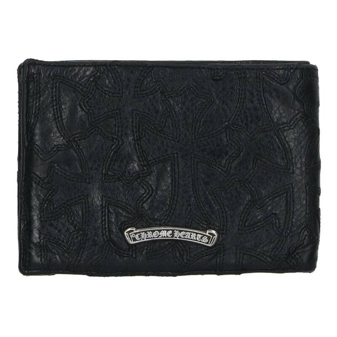 Chrome Hearts(クロムハーツ)のクロムハーツ  CASHING IN/キャッシングイン クロスパッチ二つ折りレザーウォレット財布 メンズ ハンドメイドのファッション小物(財布)の商品写真