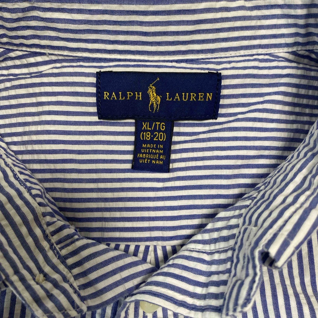 POLO RALPH LAUREN(ポロラルフローレン)の未使用ポロラルフローレン、半袖シャツ、ストライプ キッズ/ベビー/マタニティのキッズ服男の子用(90cm~)(Tシャツ/カットソー)の商品写真