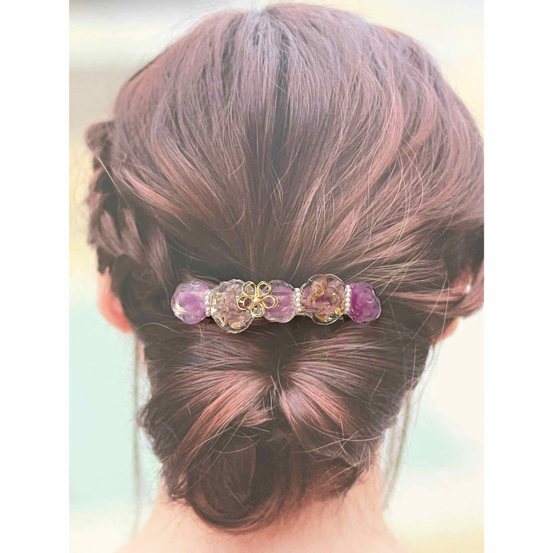 ☆No.222☆ハンドメイド　レジンアクセサリー  バレッタ ハンドメイドのアクセサリー(ヘアアクセサリー)の商品写真