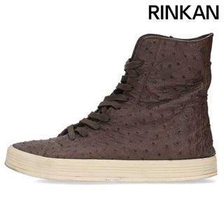 リックオウエンス(Rick Owens)のリックオウエンス  GEOBASKET/ジオバスケット オーストリッチレザーハイカットスニーカー メンズ 43(スニーカー)