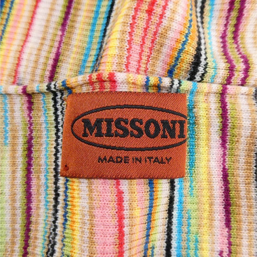 MISSONI(ミッソーニ)の美品 MISSONI ボーダー柄 サマーニット ストール レディースのファッション小物(ストール/パシュミナ)の商品写真