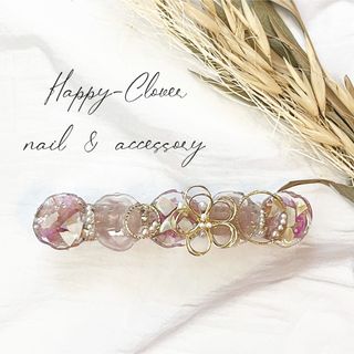 ☆No.225☆ハンドメイド　レジンアクセサリー  特大バレッタ(ヘアアクセサリー)