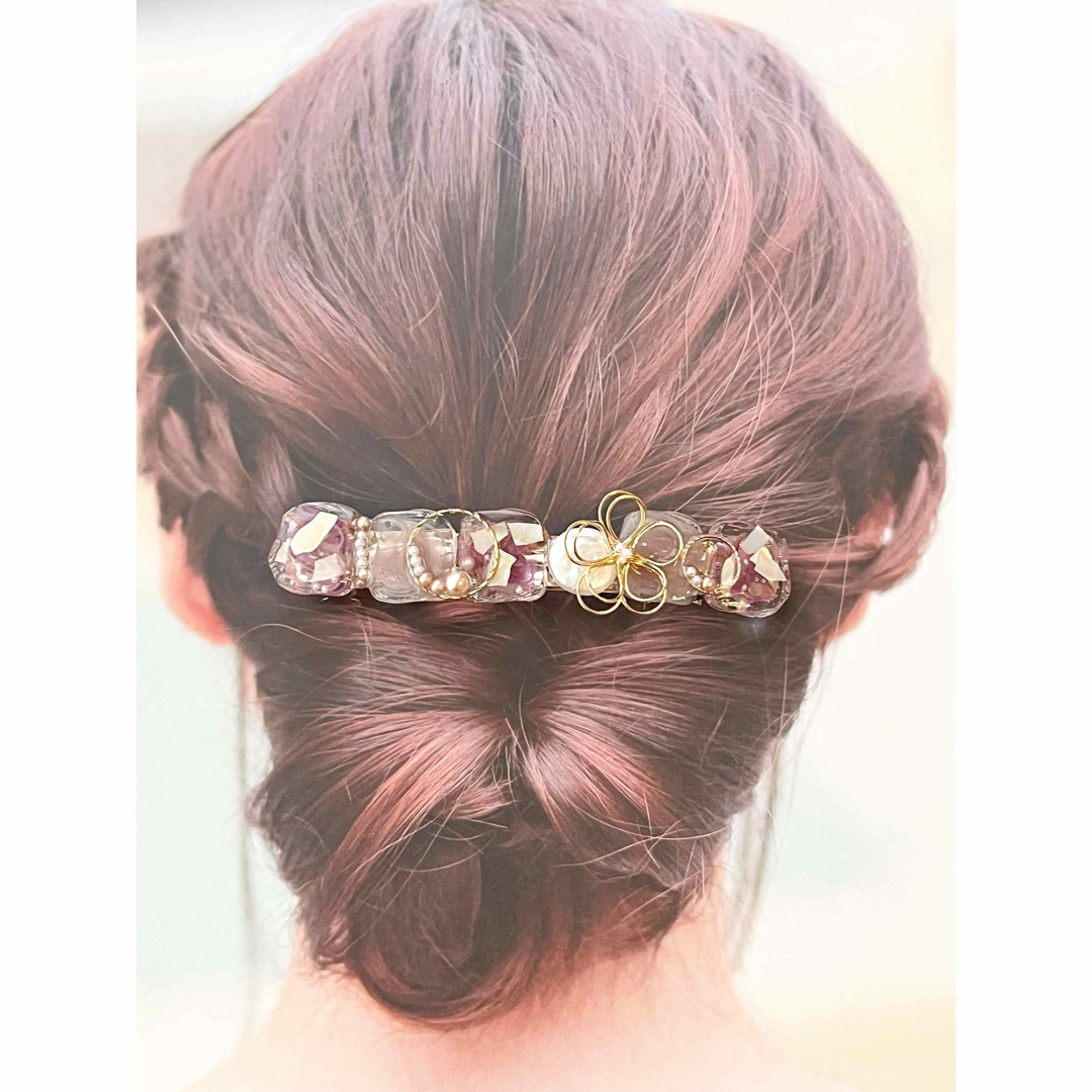 ☆No.226☆ハンドメイド　レジンアクセサリー  特大バレッタ ハンドメイドのアクセサリー(ヘアアクセサリー)の商品写真