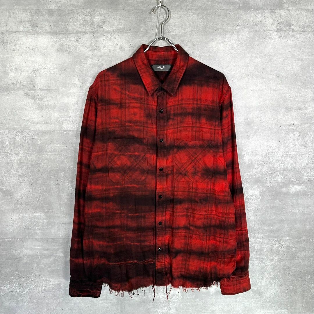 AMIRI アミリ カットオフフランネルブリーチチェックシャツ AMIRI アミリ カットオフフランネルブリーチチェックシャツ